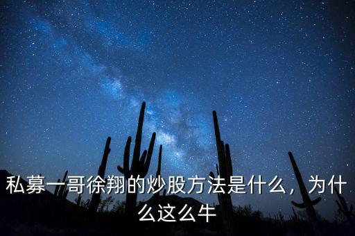 私募一哥徐翔的炒股方法是什么，為什么這么牛