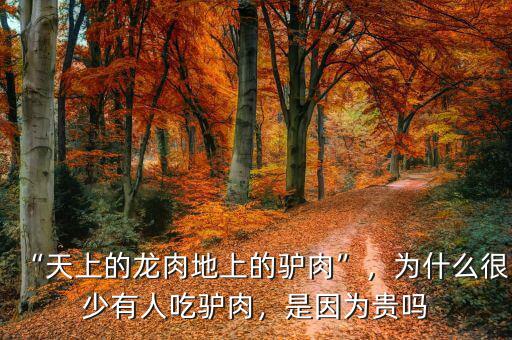 “天上的龍肉地上的驢肉”，為什么很少有人吃驢肉，是因?yàn)橘F嗎