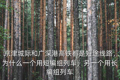 京津城際和廣深港高鐵都是短途線路，為什么一個用短編組列車，另一個用長編組列車