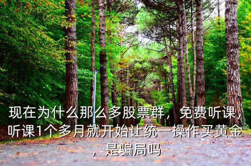 現(xiàn)在為什么那么多股票群，免費(fèi)聽課，聽課1個多月就開始讓統(tǒng)一操作買黃金，是騙局嗎