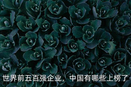 世界前五百?gòu)?qiáng)企業(yè)，中國(guó)有哪些上榜了