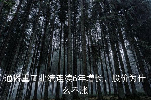通裕重工業(yè)績(jī)連續(xù)6年增長(zhǎng)，股價(jià)為什么不漲