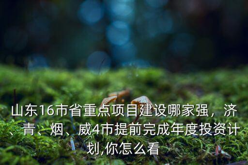 山東16市省重點項目建設(shè)哪家強(qiáng)，濟(jì)、青、煙、威4市提前完成年度投資計劃,你怎么看