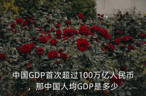 中國GDP首次超過100萬億人民幣，那中國人均GDP是多少