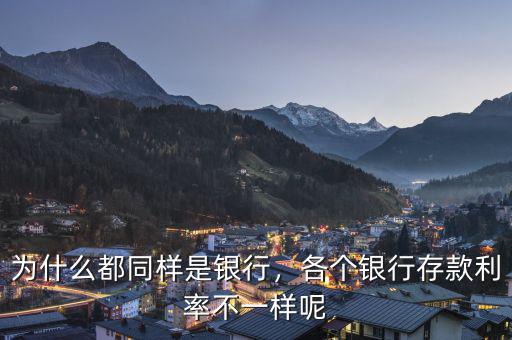 為什么都同樣是銀行，各個(gè)銀行存款利率不一樣呢