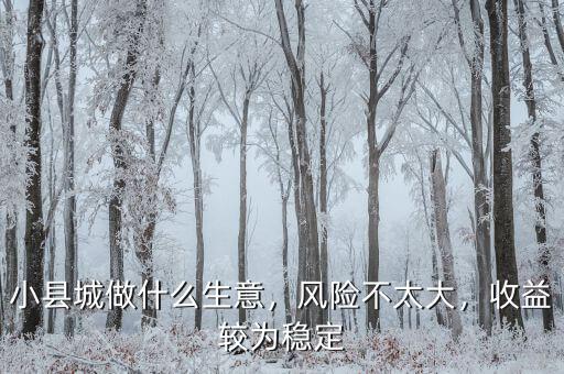 小縣城做什么生意，風(fēng)險不太大，收益較為穩(wěn)定