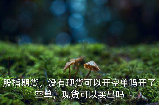 股指期貨，沒有現(xiàn)貨可以開空單嗎開了空單，現(xiàn)貨可以買出嗎