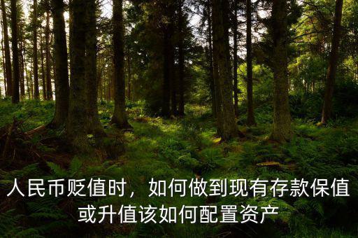 人民幣貶值時(shí)，如何做到現(xiàn)有存款保值或升值該如何配置資產(chǎn)