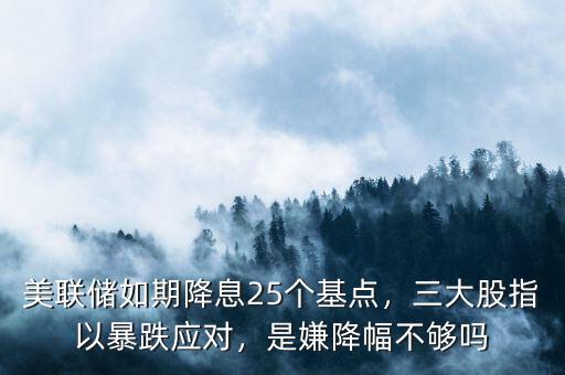 美聯(lián)儲如期降息25個基點，三大股指以暴跌應對，是嫌降幅不夠嗎