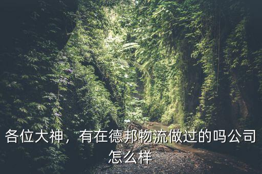 各位大神，有在德邦物流做過的嗎公司怎么樣