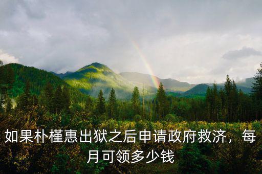如果樸槿惠出獄之后申請政府救濟(jì)，每月可領(lǐng)多少錢
