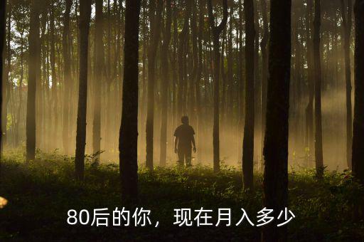 80后的你，現(xiàn)在月入多少