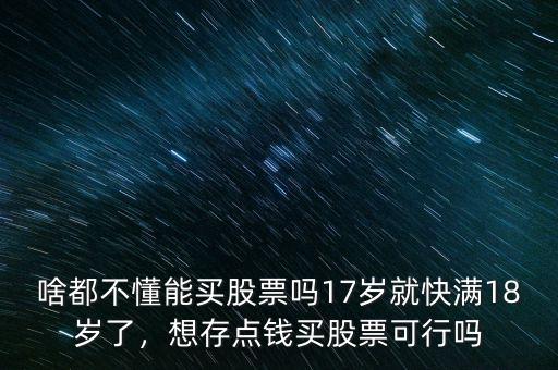 啥都不懂能買股票嗎17歲就快滿18歲了，想存點(diǎn)錢買股票可行嗎