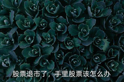 股票退市了，手里股票該怎么辦