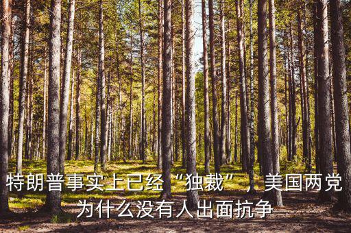 特朗普事實(shí)上已經(jīng)“獨(dú)裁”，美國(guó)兩黨為什么沒有人出面抗?fàn)? class=