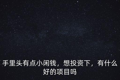 手里頭有點小閑錢，想投資下，有什么好的項目嗎