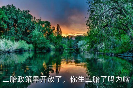二胎政策早開放了，你生二胎了嗎為啥