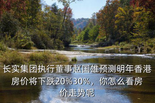 長實集團執(zhí)行董事趙國雄預(yù)測明年香港房價將下跌20%30%，你怎么看房價走勢呢