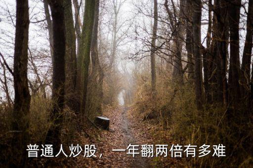 普通人炒股，一年翻兩倍有多難