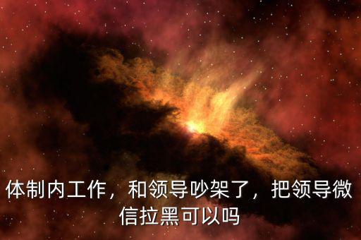 體制內(nèi)工作，和領(lǐng)導(dǎo)吵架了，把領(lǐng)導(dǎo)微信拉黑可以嗎