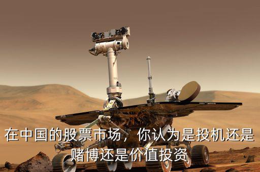 在中國的股票市場，你認為是投機還是賭博還是價值投資