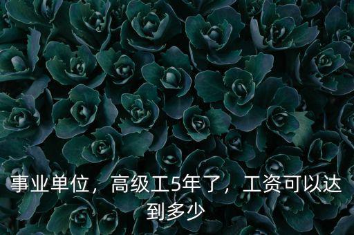 事業(yè)單位，高級工5年了，工資可以達到多少