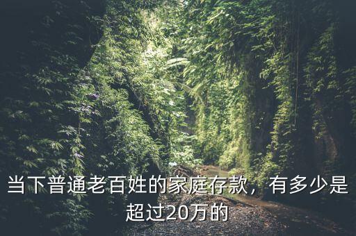 當(dāng)下普通老百姓的家庭存款，有多少是超過20萬的