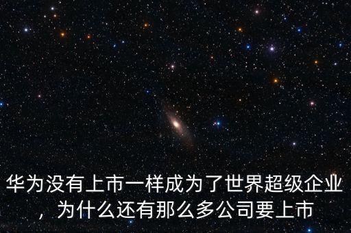 華為沒(méi)有上市一樣成為了世界超級(jí)企業(yè)，為什么還有那么多公司要上市