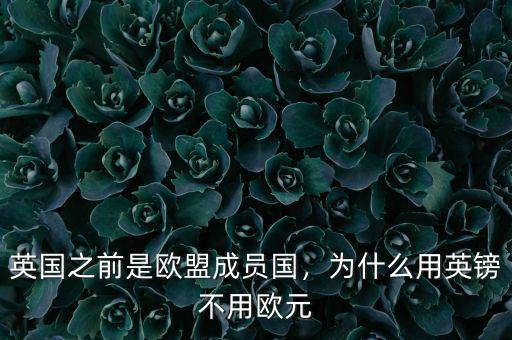 英國之前是歐盟成員國，為什么用英鎊不用歐元
