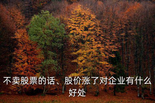 不賣股票的話、股價漲了對企業(yè)有什么好處