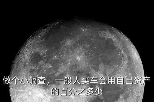 做個(gè)小調(diào)查，一般人買(mǎi)車(chē)會(huì)用自己資產(chǎn)的百分之多少