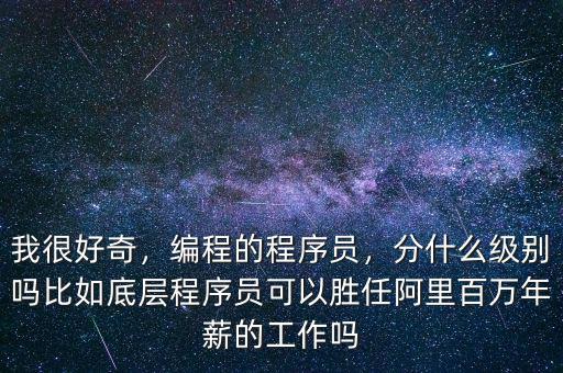 我很好奇，編程的程序員，分什么級別嗎比如底層程序員可以勝任阿里百萬年薪的工作嗎