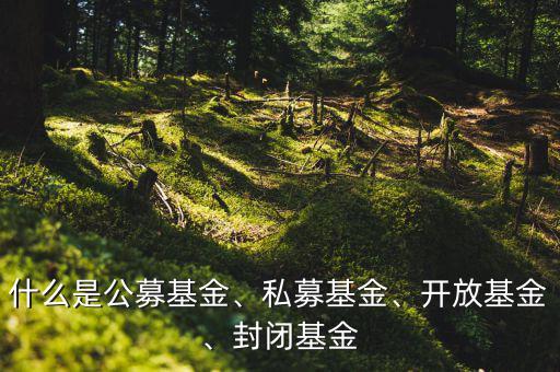 什么是公募基金、私募基金、開放基金、封閉基金