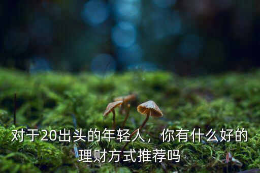 對(duì)于20出頭的年輕人，你有什么好的理財(cái)方式推薦嗎