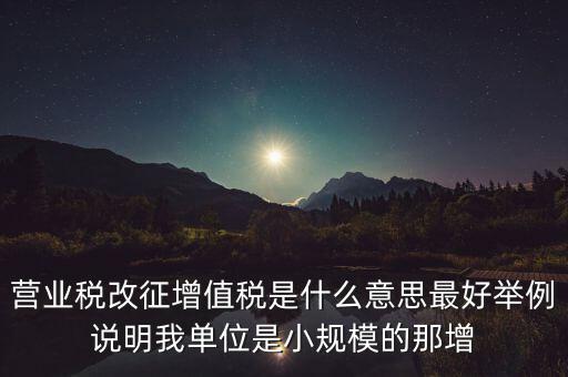 什么是改征增值稅，營業(yè)稅改征增值稅是什么意思最好舉例說明我單位是小規(guī)模的那增