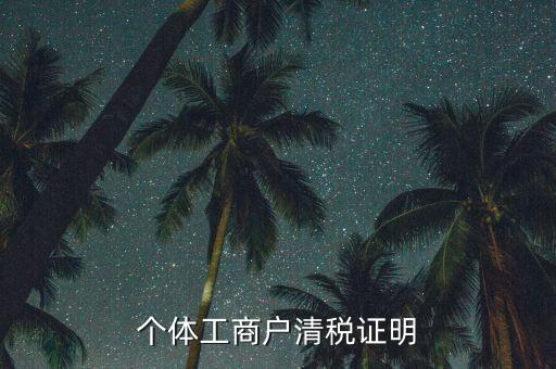 清稅證明能證明什么資料，個(gè)體工商戶清稅證明