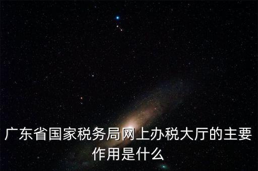 廣東省國家稅務局網(wǎng)上辦稅大廳的主要作用是什么