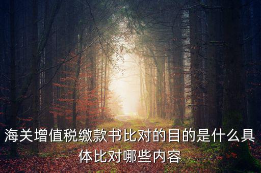 海關(guān)票為什么比對(duì)，海關(guān)增值稅繳款書比對(duì)的目的是什么具體比對(duì)哪些內(nèi)容