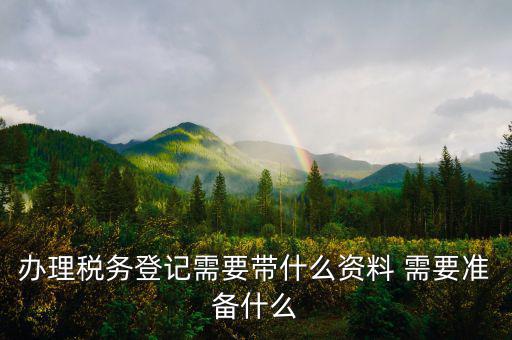去地稅局登記需要什么資料，新公司辦稅務登記應帶什么去地稅局