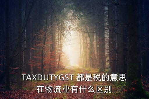ttps稅是什么，TAXDUTYGST 都是稅的意思在物流業(yè)有什么區(qū)別