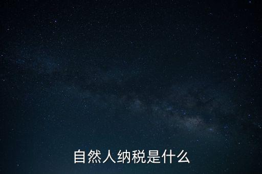 什么是自然人納稅人，納稅人分為三類