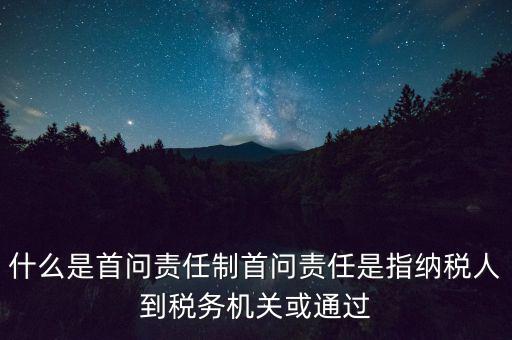 稅務(wù)首問責(zé)任制是什么，首問負(fù)責(zé)制度是指什么