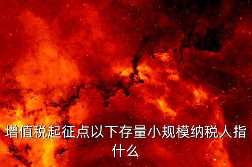什么叫存量一般納稅人，什么是存量稅