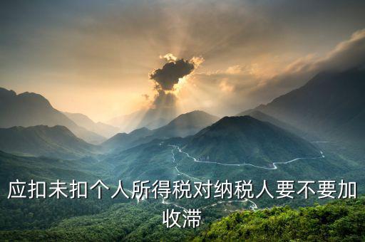 什么是應扣未扣個人稅，應扣未扣個人所得稅處罰