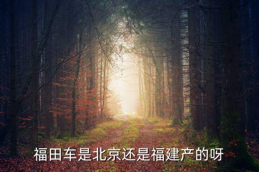 福田是什么國家，福田車是北京還是福建產(chǎn)的呀