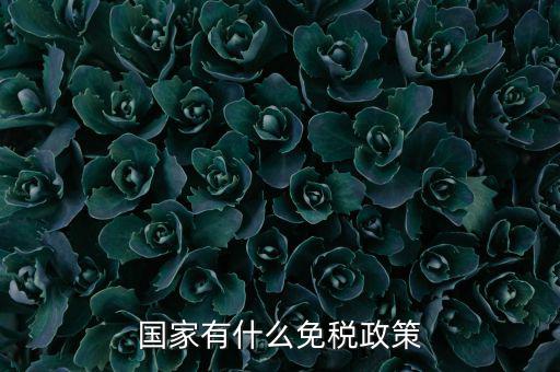 國家什么要實行減免稅，國家有什么免稅政策
