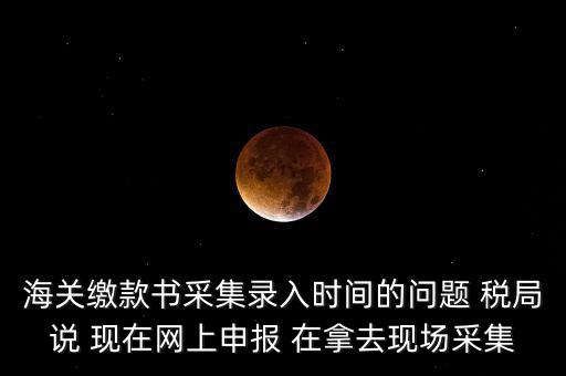 海關繳款書采集錄入時間的問題 稅局說 現在網上申報 在拿去現場采集