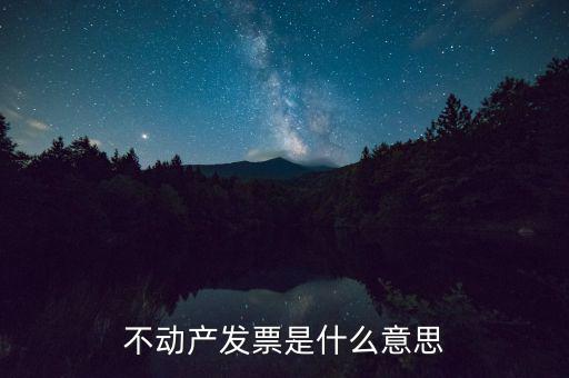 不動(dòng)產(chǎn)統(tǒng)發(fā)票有什么用，不動(dòng)產(chǎn)發(fā)票是什么意思