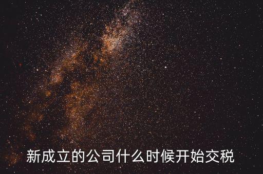什么時候設(shè)納稅服務(wù)司，新成立的公司什么時候開始交稅