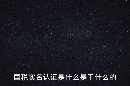 國稅實名制認(rèn)證要什么，國稅實名認(rèn)證是什么是干什么的
